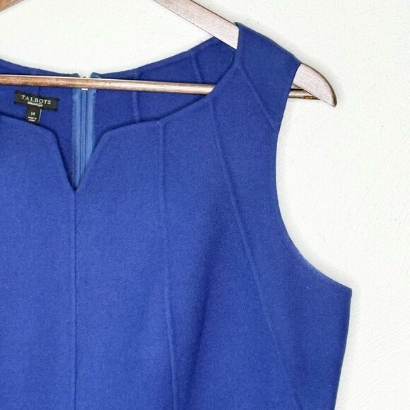 Talbots Blue Wool Shift Dress Blazer Suit Two Piece - Women’s US 14 - Picture 4 of 15